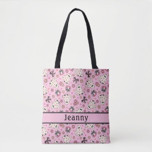 Bolsa Tote Arco de Abóbora Rosa Bag Toça do Halloween