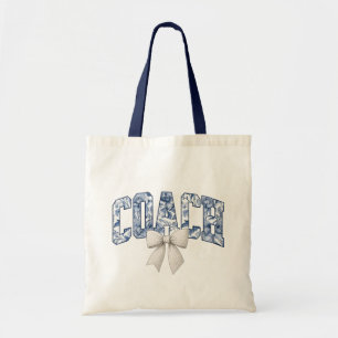Bolsa Tote Arco de coquete floral azul do treinador Golf