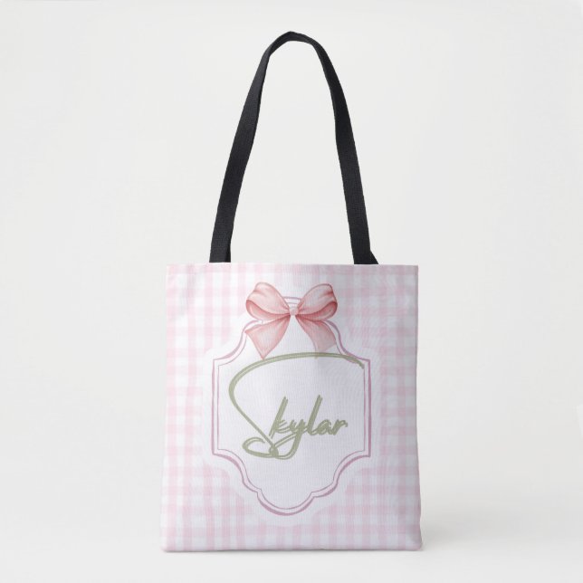 Bolsa Tote Arco de Enfermeira Skylar Baby Girl Personalizado (Frente)