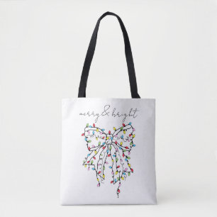 Bolsa Tote Arco de Luzes de Natal Coquette Alegre e Brilhante