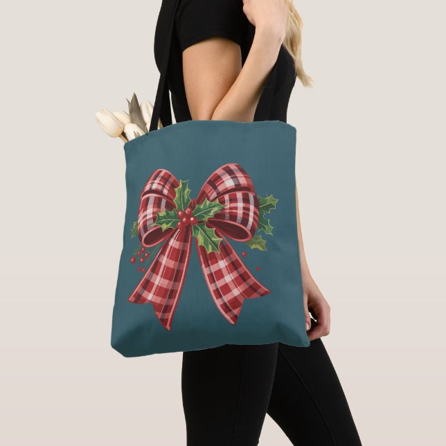 Bolsa Tote Arco de Natal Coquette Presente do Esquadrão Fofo  (Close Up)