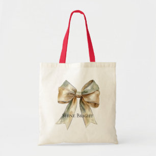Bolsa Tote Arco Dourado Verde Russo de Natal Personalizado