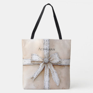 Bolsa Tote Arco Glitzy Glam Silver White Cream
