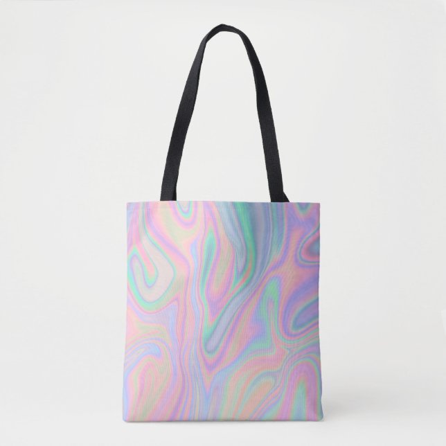 Bolsa Tote Arco-íris abstrato colorido líquido (Frente)