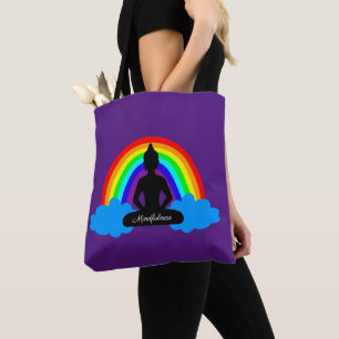 Bolsa Tote Arco-Íris Buda e Ioga Ioga/meditação