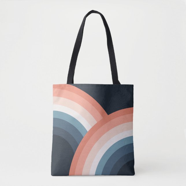 Bolsa Tote Arco-íris colorido de dois retratos (Frente)