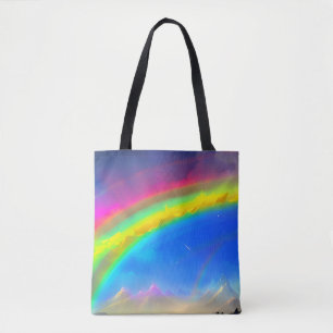 Bolsa Tote Arco-íris com brilho no céu
