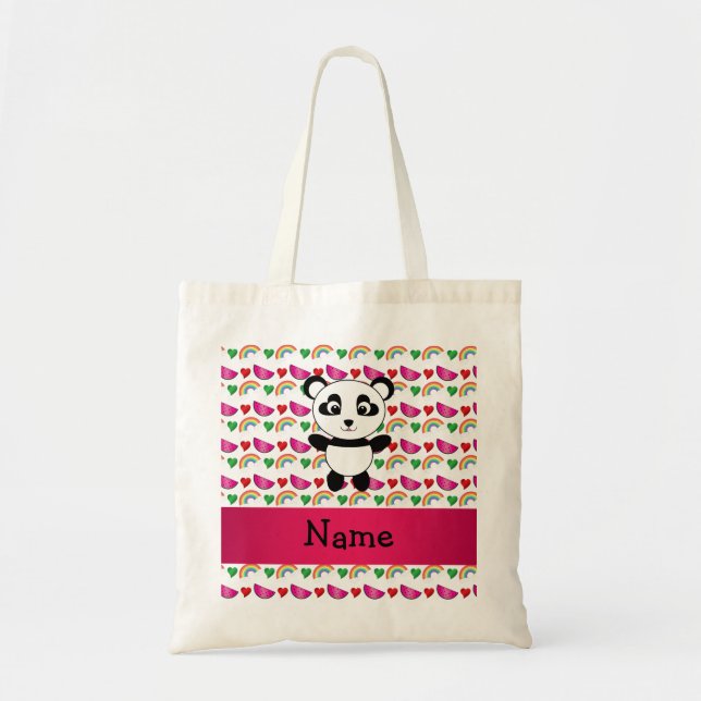 Bolsa Tote Arco-íris conhecido personalizado dos corações das (Frente)