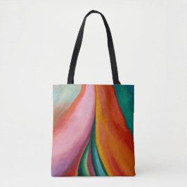 Bolsa Tote Arco-íris cores abstrato pintura Georgia O'Keeffe 