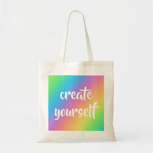 Bolsa Tote Arco-íris "Crie-se" Tote Bag