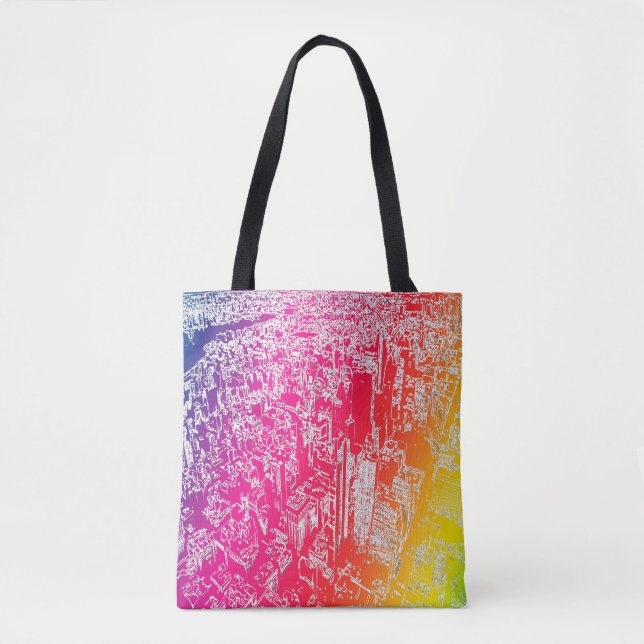 Bolsa Tote Arco-íris de Manhattan (Frente)