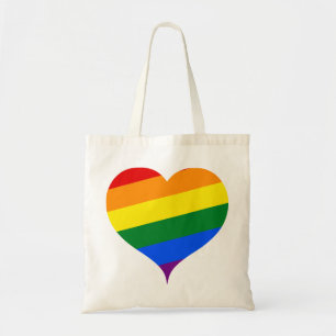 Bolsa Tote Arco-íris do coração de LGBTQ