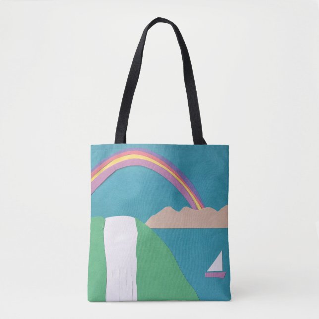 Bolsa Tote Arco-íris e Saco de Toque de Caieira (Frente)