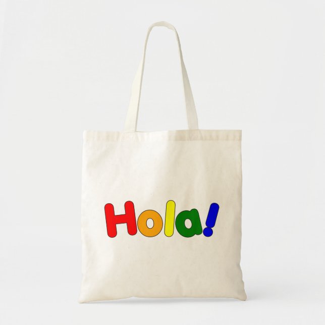 Bolsa Tote Arco-íris espanhol olá!: Íris Hola de Espanol (Frente)