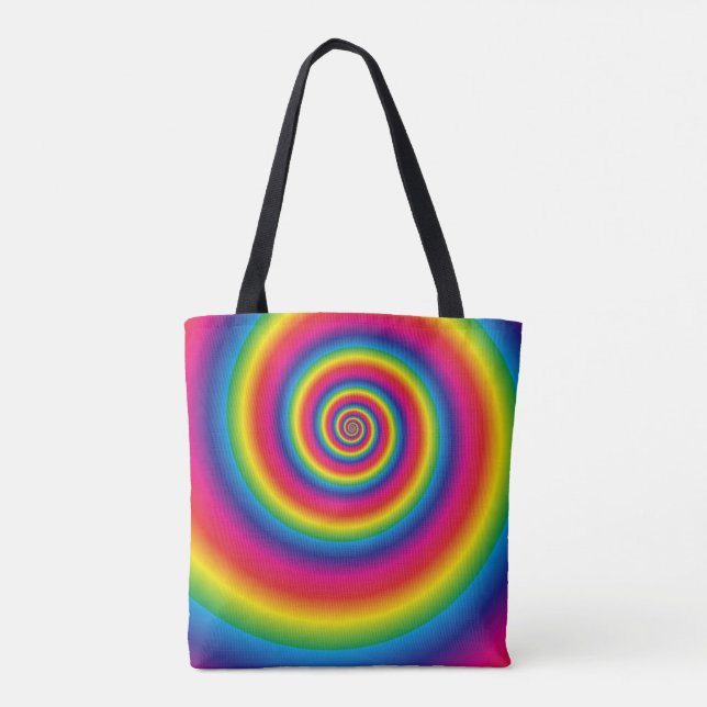 Bolsa Tote Arco-Íris Espiral (Verso)
