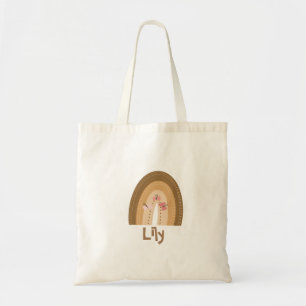 Bolsa Tote Arco-íris Fofos Borboletas Boêmio Biblioteca