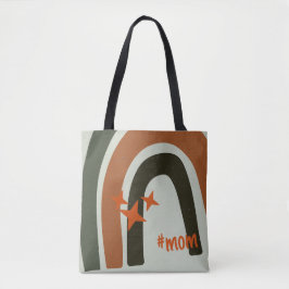 Bolsa Tote Arco-Íris Laranja Verde-Boêmico Personalizado #mãe