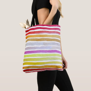 Bolsa Tote Arco-íris libra aquarela fofa