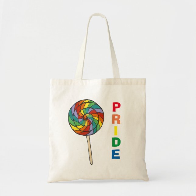 Bolsa Tote Arco-Íris Lollipop Pride Tote Bag (Frente)