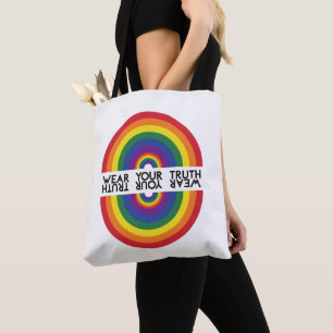 Bolsa Tote Arco Íris Minimalista Moderno Statement Colorido