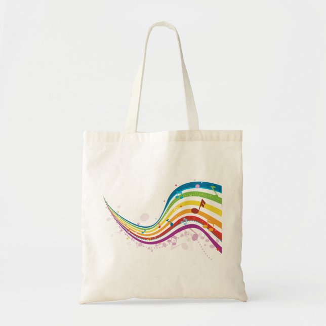 Bolsa Tote Arco-Íris Música Onda Toque (Frente)