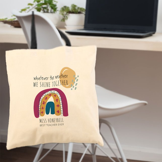 Bolsa Tote Arco-Íris Nós Brilhamos Juntos, Fofos Personalizad (Criador carregado)