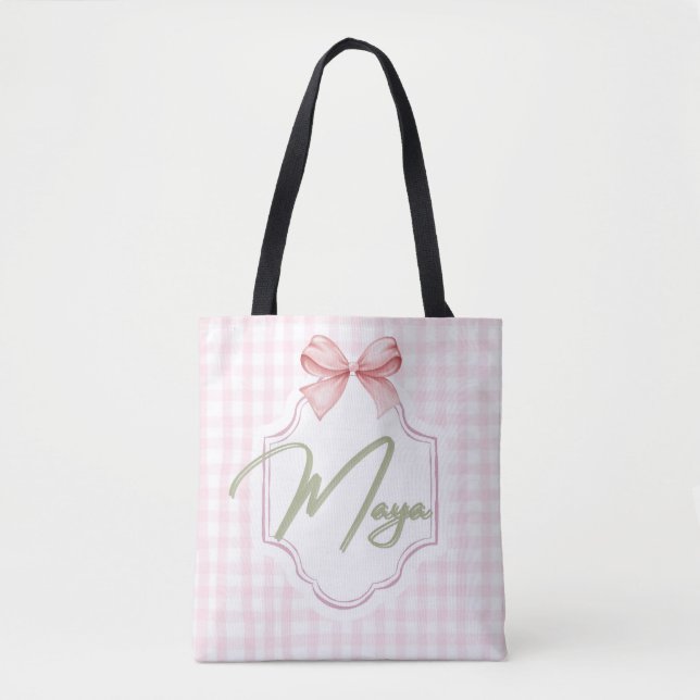 Bolsa Tote Arco personalizado do infantário Maya Baby Girl &G (Frente)