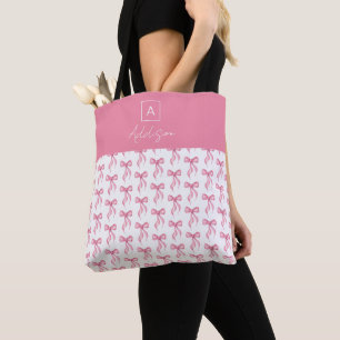 Bolsa Tote Arco Rosa Bonito Personalizado Monograma