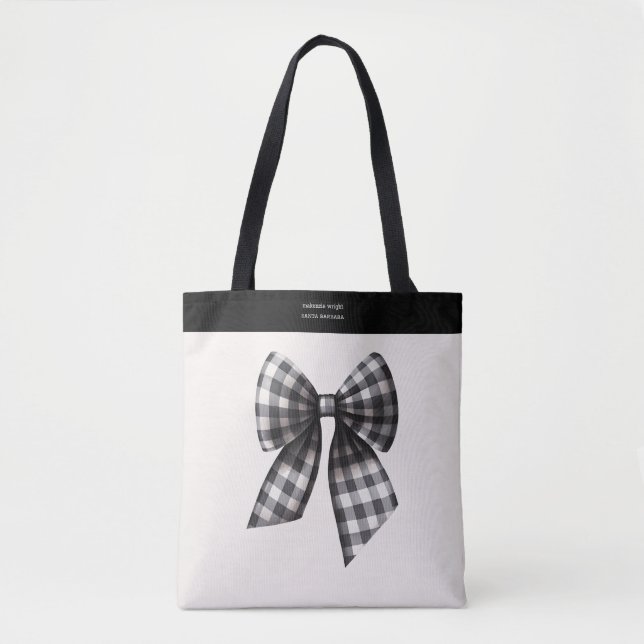 Bolsa Tote Arco Trendy Black and White Gingham (Frente)