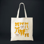 Bolsa Tote Arcos Amarelas Coquette Girly<br><div class="desc">Saco de cochete e de tota girada com ilustração desenhada à mão de arcos amarelos.</div>