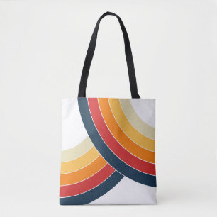 Bolsa Tote Arcos duplos coloridos no estilo retrô
