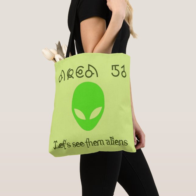 Bolsa Tote Área 51 Vamos veja os aliens (Close Up)