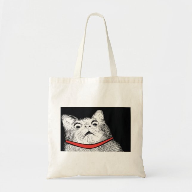 Bolsa Tote Arfada surpreendida Meme do gato - sacola (Frente)