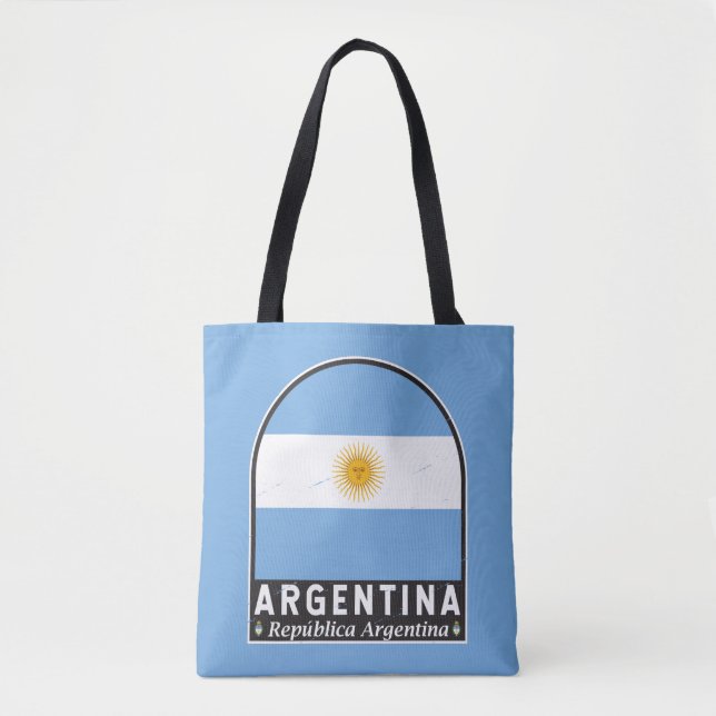 Bolsa Tote Argentina Flag Emblem Distress Vintage (Frente)