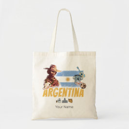 Bolsa Tote Argentina vintage gaúcho com bola de futebol de ba