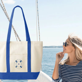 Bolsa Tote Argola de Vida de Barco à Vela Monogramada com Cor