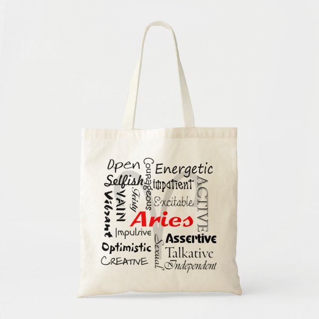 Bolsa Tote Aries Astrologia Zodiac Colagem (Frente)