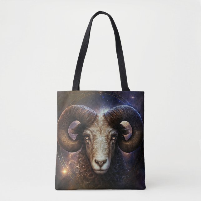 Bolsa Tote Aries Zodiac Sinal Design (Frente)