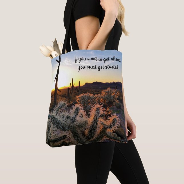Bolsa Tote Arizona Desert Sunset Cactus - Inspiração (Close Up)