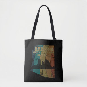 Bolsa Tote Arizona Sedona mapa do Grand Canyon — retro paisag