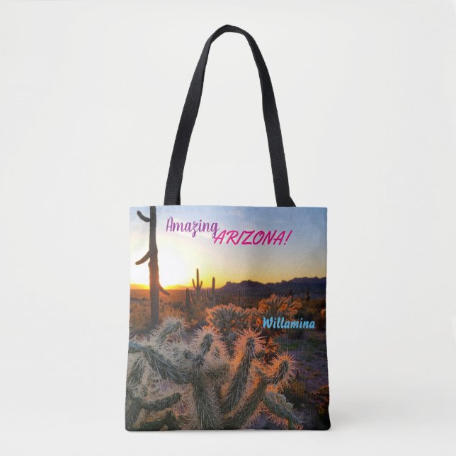 Bolsa Tote Arizona/Sunset / Saguaro Cactus (Frente)