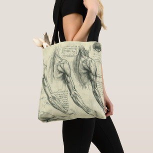 Bolsa Tote Arm e Anatomia do Ombro por Leonardo da Vinci