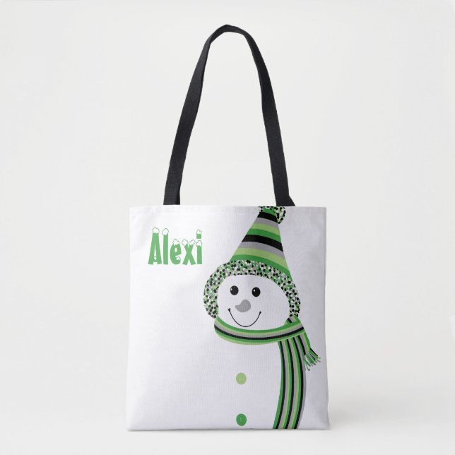 Bolsa Tote Aro Pride Snowman Snowman Cinza Verde Preto (Frente)