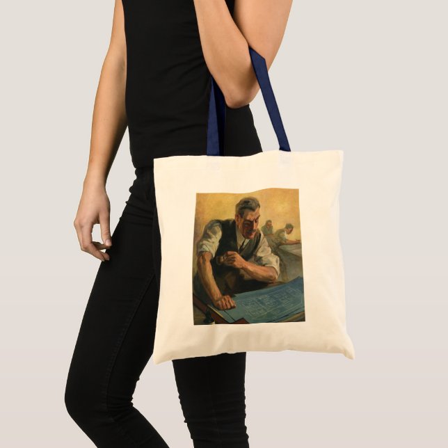 Bolsa Tote Arquiteto de negócios da Vintage e criando projeto (Frente (produto))