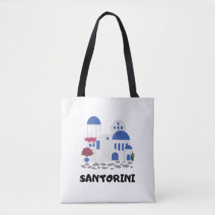 Bolsa Tote Arquitetura de Santorini na Grécia Tendência Viage