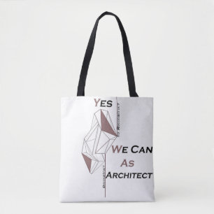 Bolsa Tote arquitetura, design moderna, arte geométrica, pret