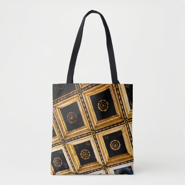 Bolsa Tote Arquitetura em Preto e Dourado  (Frente)