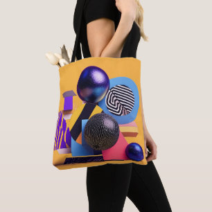 Bolsa Tote Arranjo abstrato com esferas coloridas