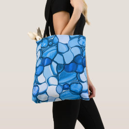 Bolsa Tote Arredondada como pedras em tons de azul real