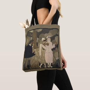 Bolsa Tote Art Déco Antigo, Surpresa de George Barbier
